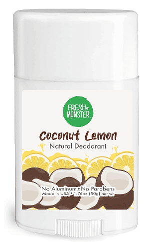 FRESH MONSTER Desodorante para crianças e adolescentes, aroma de coco e limão, sem alumínio, sem parabenos, vegano, proteção 24 horas, limão de coco, 50 ml Desodorantes Infantis Naturais